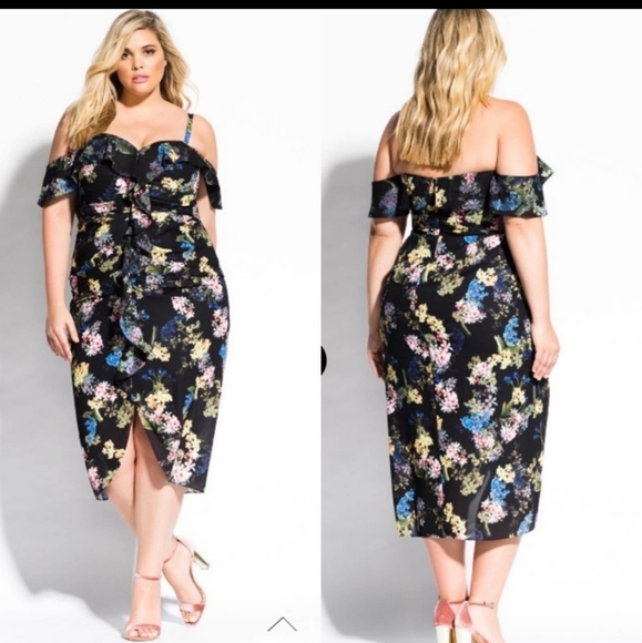 City Chic Women's Sweet Love Dress Black Size 18W